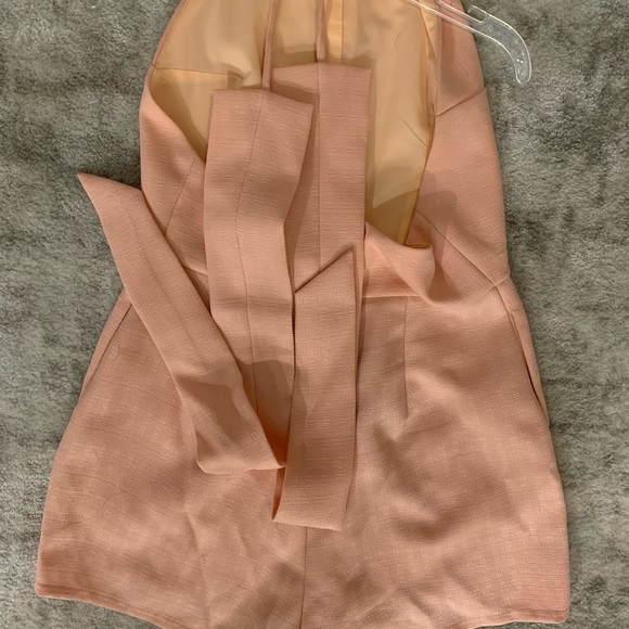 Peach colored sleeveless romper w/ open back - Picture 4 of 4